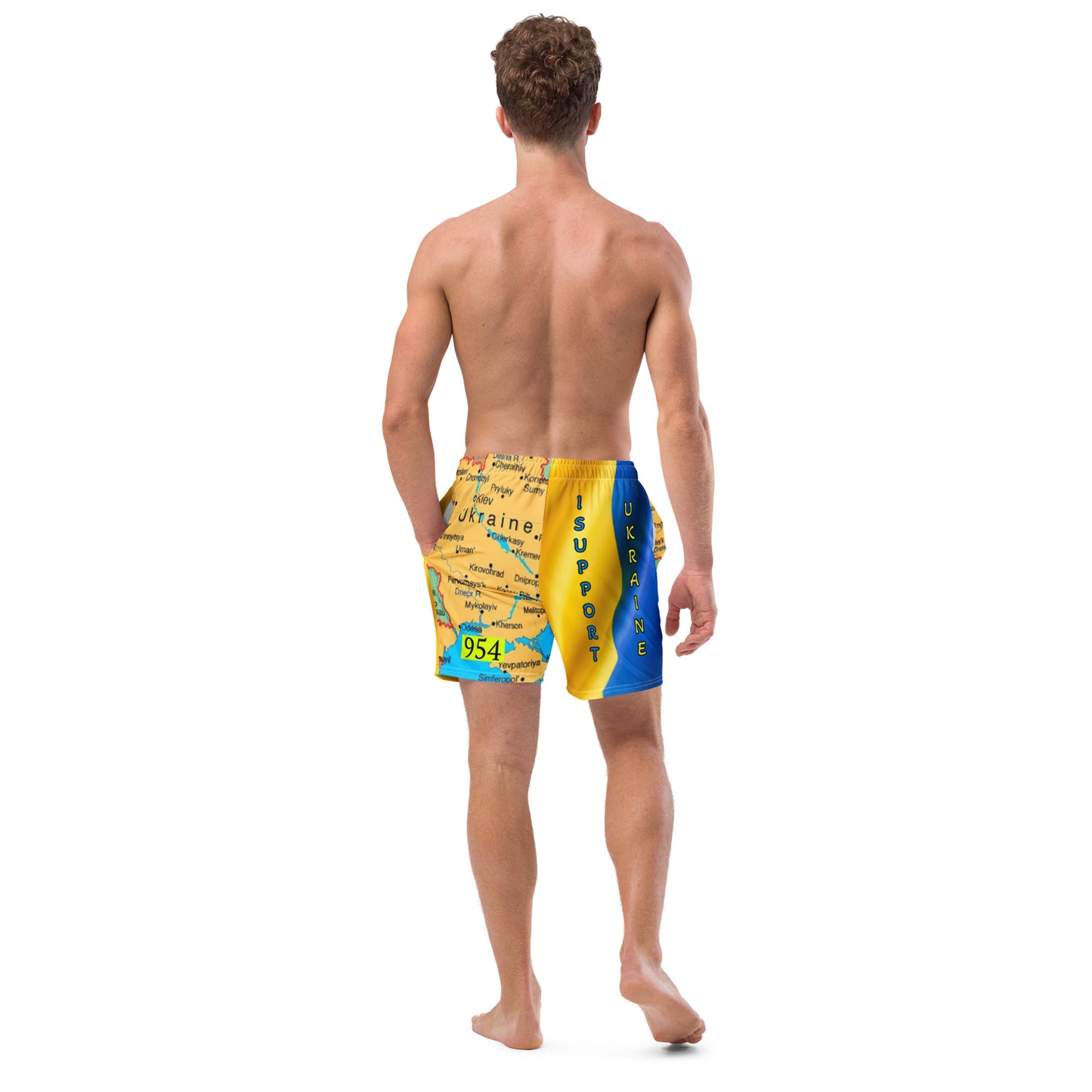 I Support Ukraine Men's swim trunks
