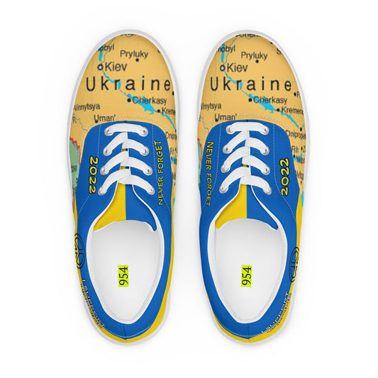 I Support Ukraine Men’s lace-up canvas shoes