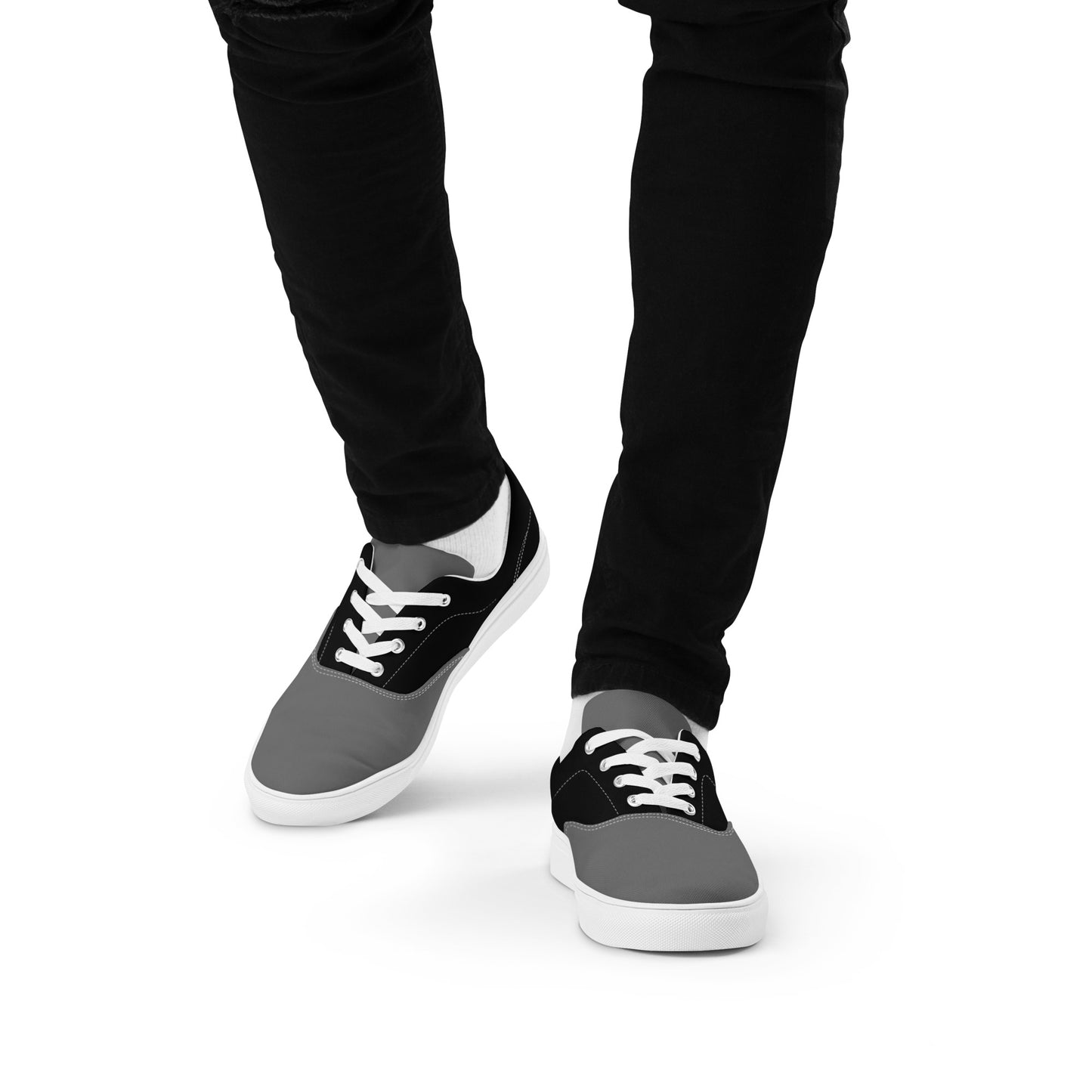 Black & Grey 954 Signature Men’s lace-up canvas shoes
