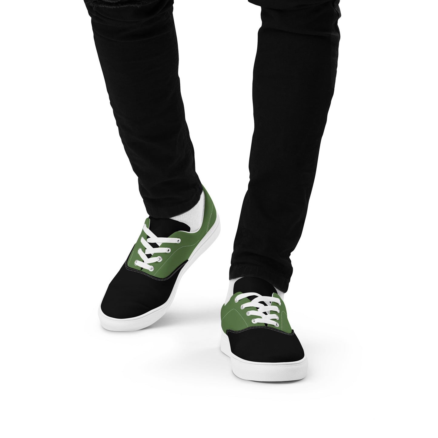 Black on Green 954 Signature Men’s lace-up canvas shoes