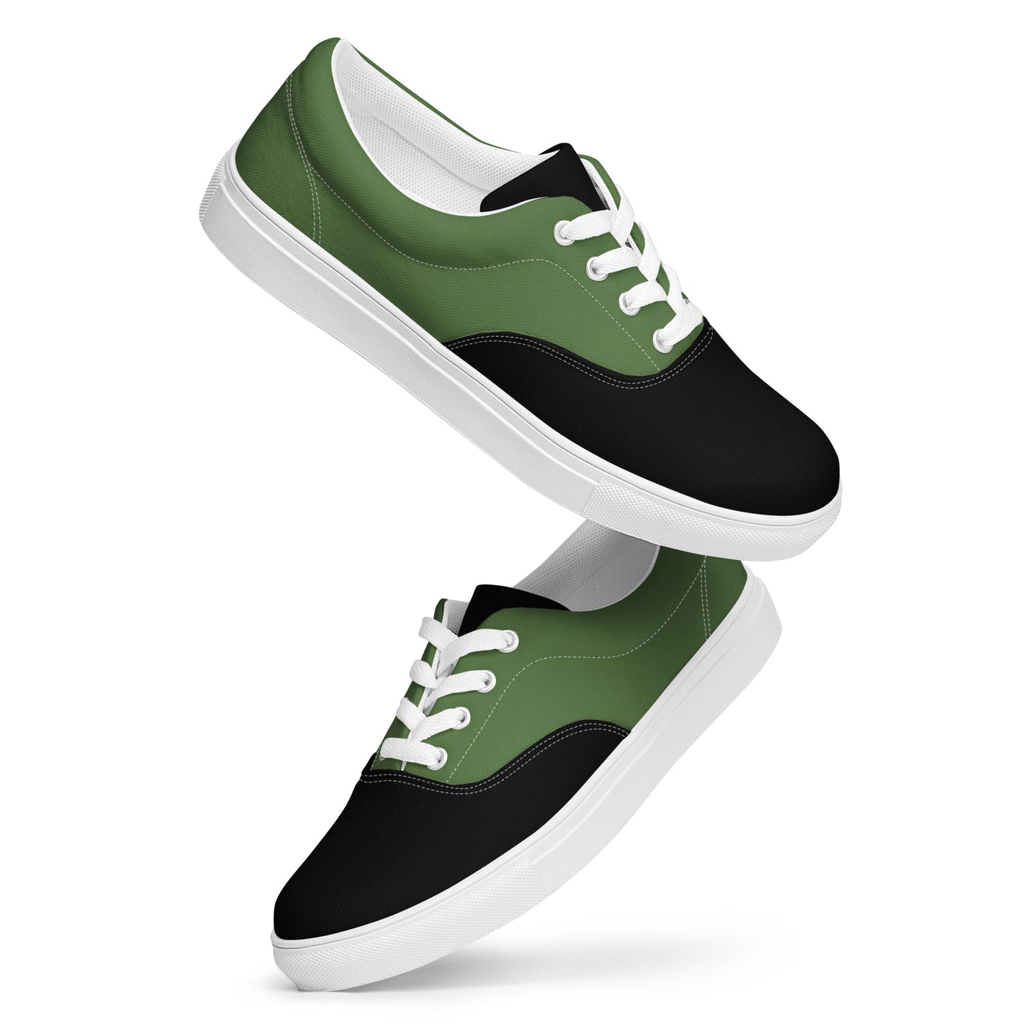 Black on Green 954 Signature Men’s lace-up canvas shoes