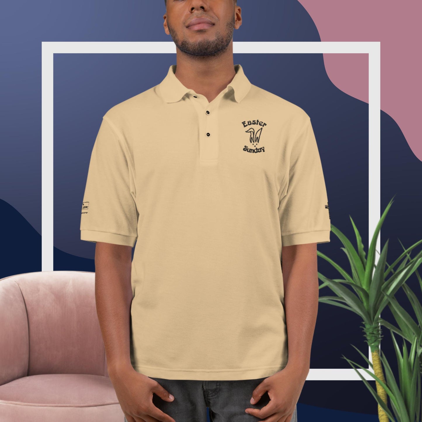 Happy Easter 954 Men's Premium Polo