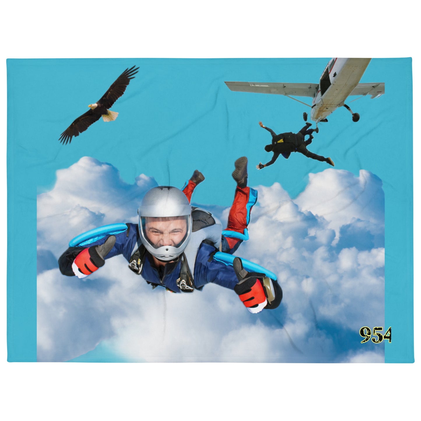 Skydiving II 954 Signature Throw Blanket