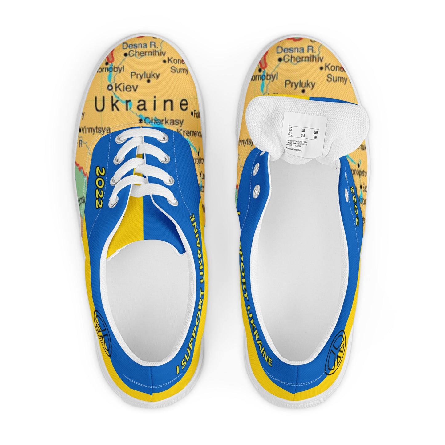 I Support Ukraine Women’s lace-up canvas shoes